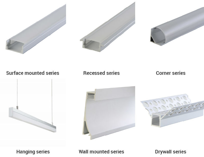 LED Linear Stair Anodized Profile Aluminum With Different Shape