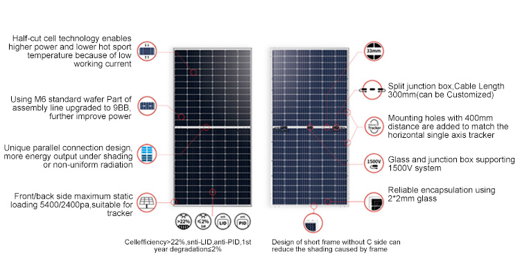 Tier 1 Longi Bifacial Solar Panel 520W 530W 540W Dual Glass Photovoltaic Module