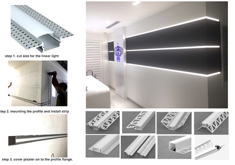 LED Aluminium Profile Wall Anodized LED Corner Linear Light