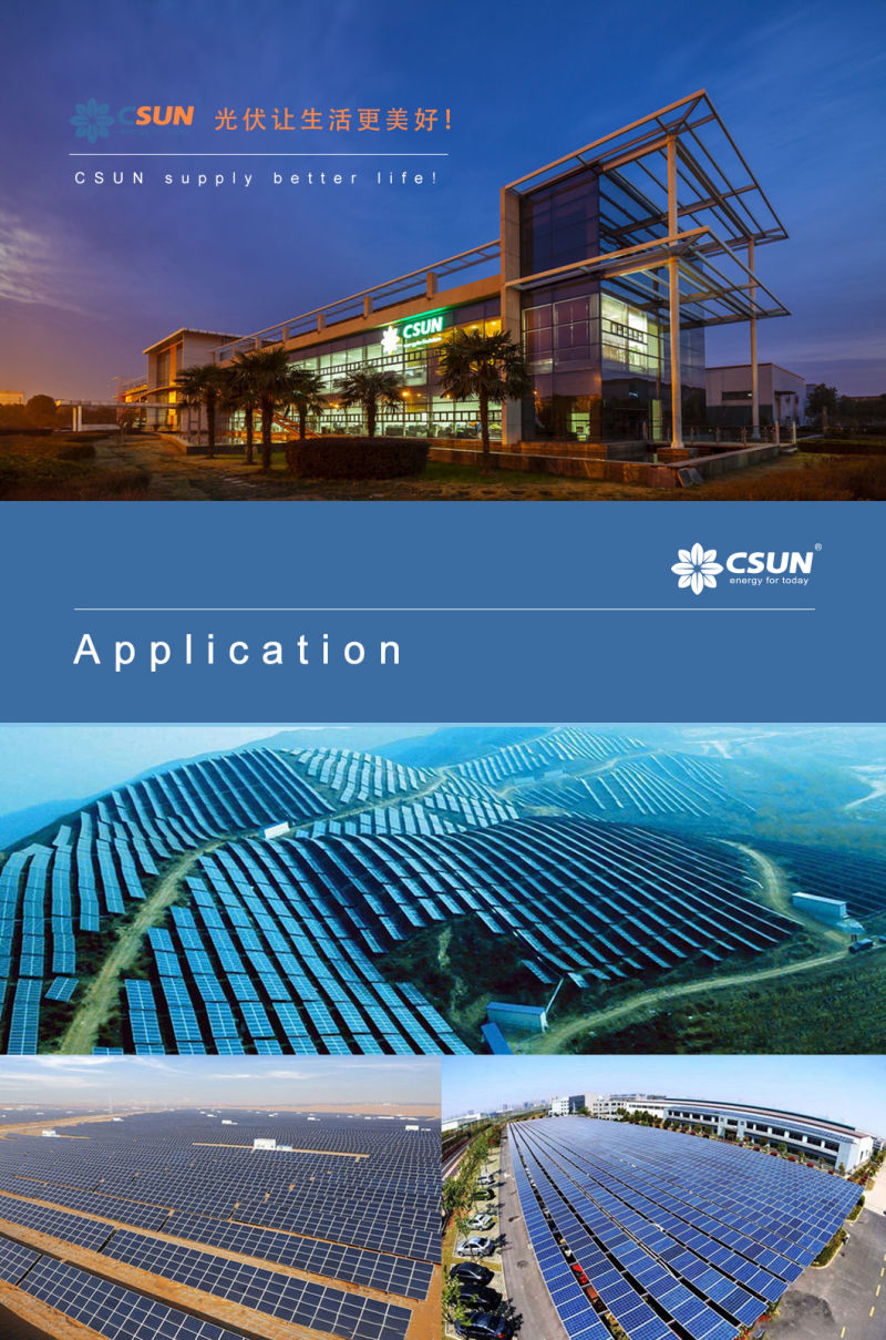 Csun Class a China Solar Module 285W Polycrystalline PV for Home Solar System