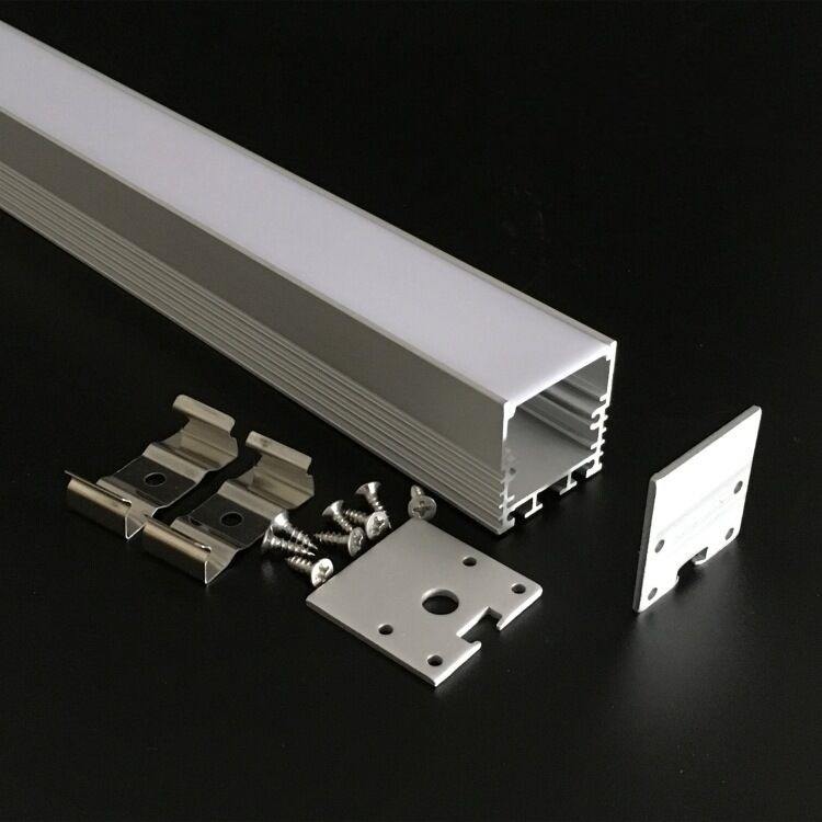 LED Aluminum Profile with PMMA Diffuser for White Aluminium Finish Deep Square Aluminium