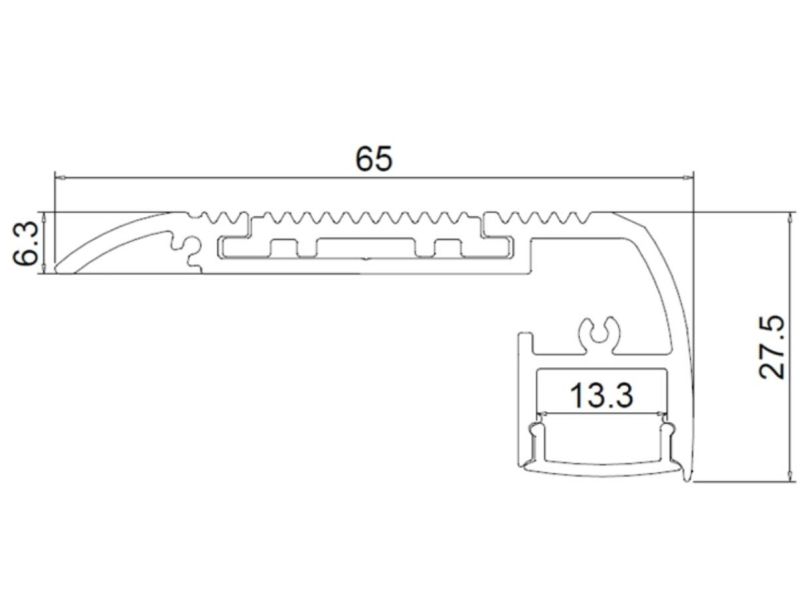 Alu-Tw6528 Staircase Aluminum LED Channel Black Anodized LED Aluminium Profile for Stair Mounted