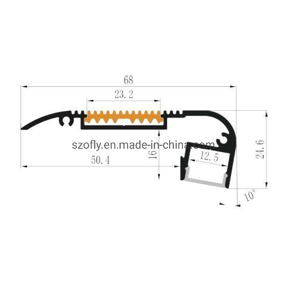 Surface Mounted Aluminum LED Profiles with Footgrip for Stair Case