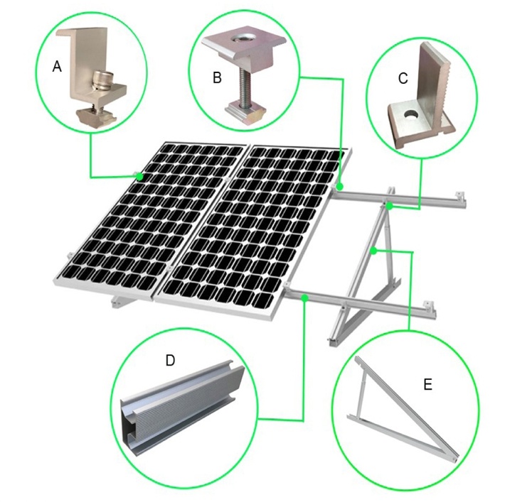 Fixed Tilt Solar Panel System for Flat Roof