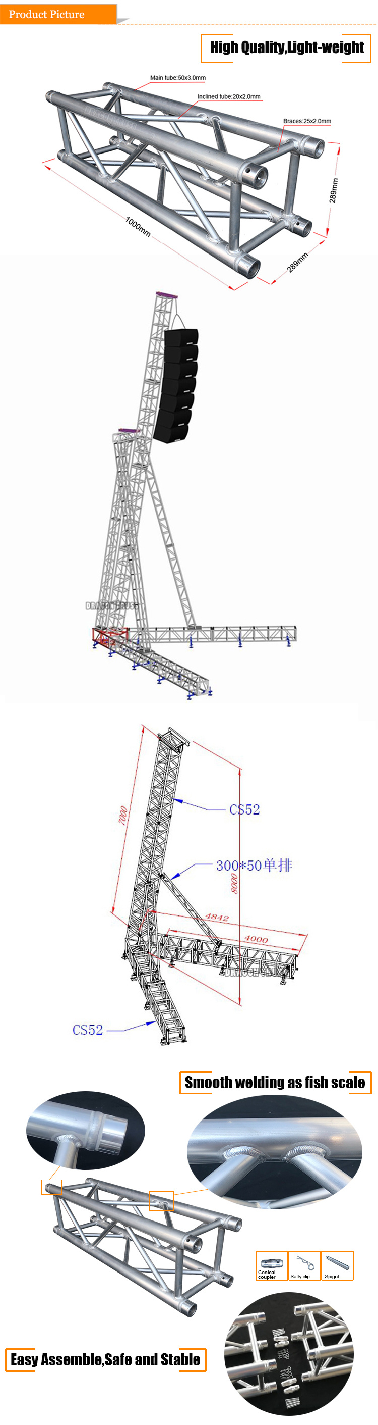 Aluminum Active Line Array Stand Speaker Stand