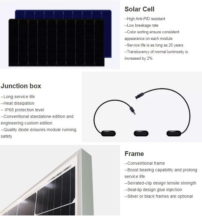 Tier 1 Longi Bifacial Solar Panel 520W 530W 540W Dual Glass Photovoltaic Module