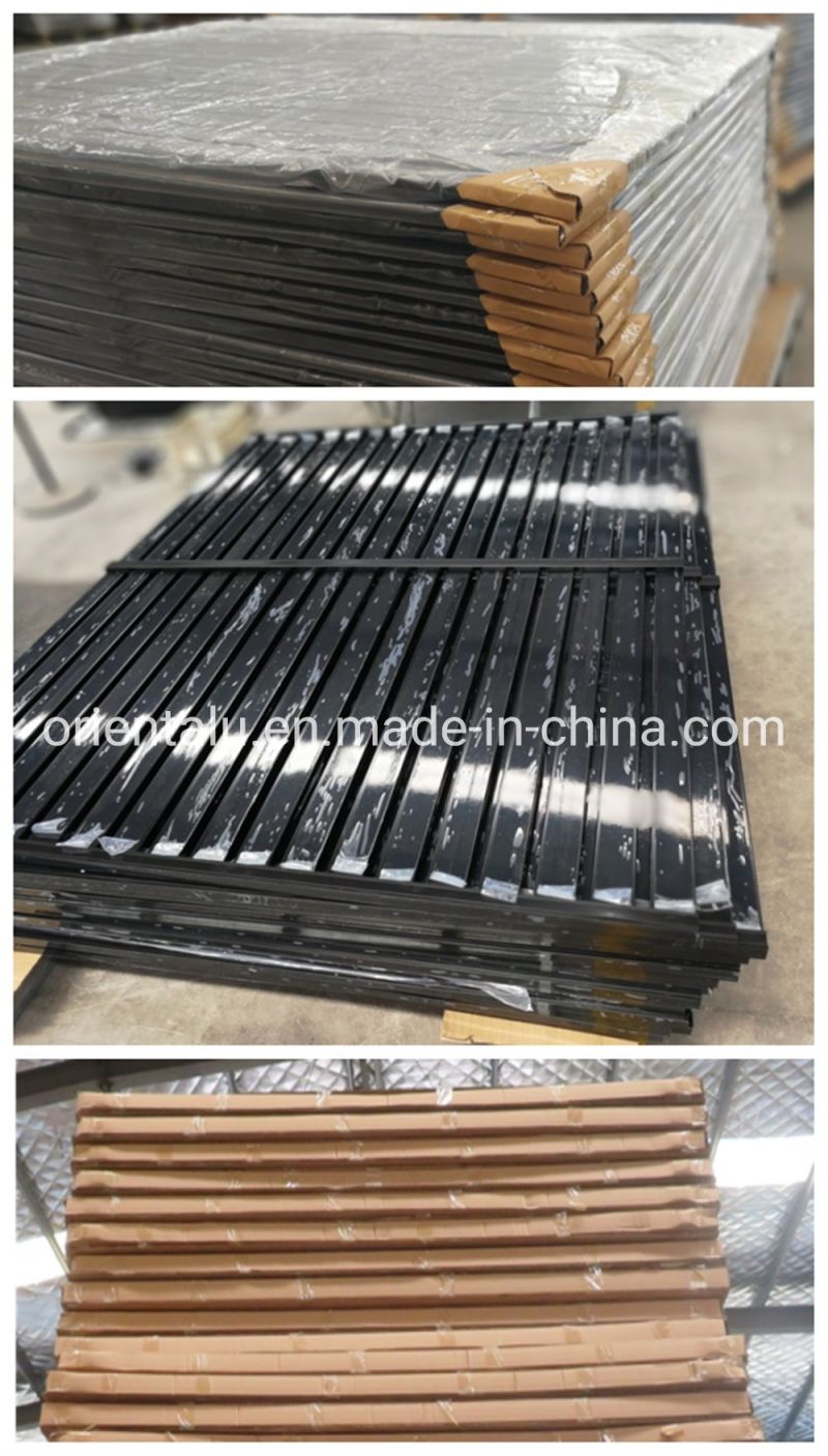 Black Powder Coated Aluminum Decorative Metal Slat Fence Panel