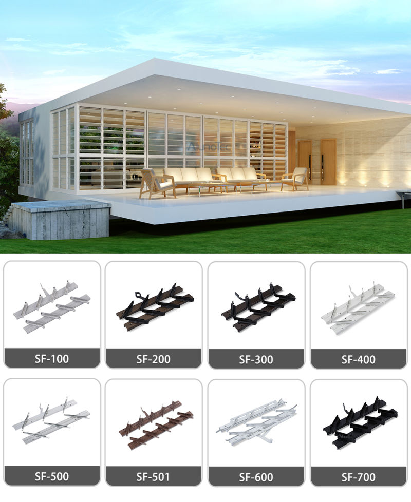 Aluno Aluminum Louver Black Windows Frames for Living Room