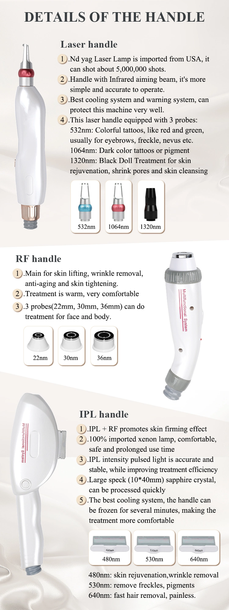 3 in 1 IPL ND YAG Laser RF Hair Removal & Skin Rejuvenation Multifuctional Beauty Device