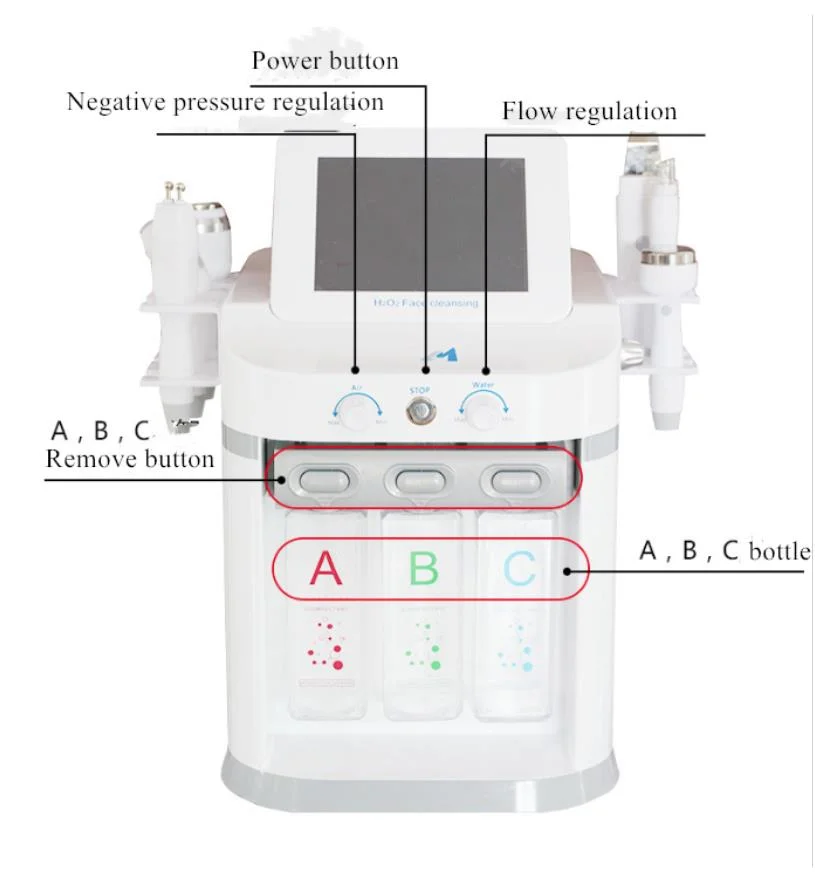 Best Quality Korea Skin Rejuvenation H2-O2 6in1 H2O2 Hydrogen Peel Equipment Dermabrasion Aqua Facial Machine