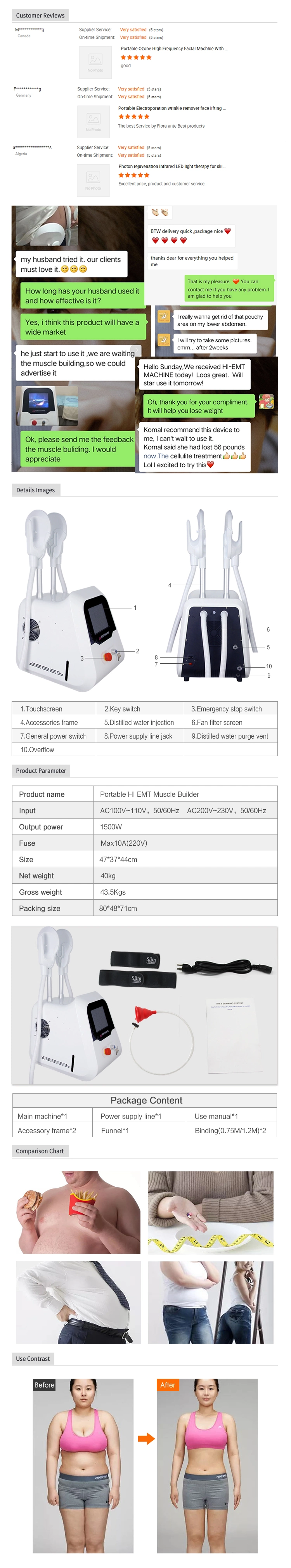 Newest Hi-EMT Body-Sculpting Machine Beauty Slimming Muscle Sculpt Machine EMS Musculation