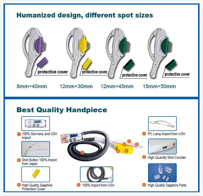 Topsale IPL Shr RF 3 Handpiece Super Hair Removal Machine