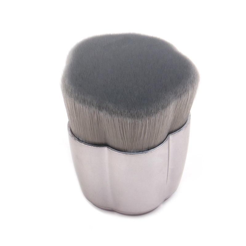 Plating Shiny Cool Gray Flower Shape Foundation Makeup Brush Travel Size