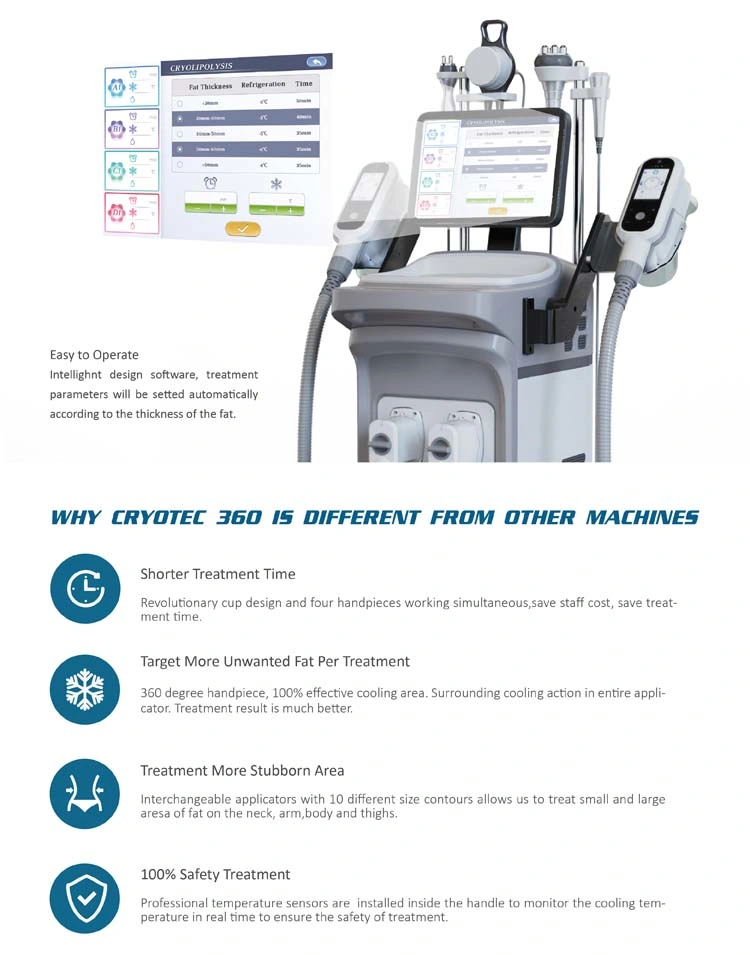 FDA Ce Approved Cryolipo Fat Freezing+RF+Cavitation 1800W Fat Freezing Cryolipolysis Machine