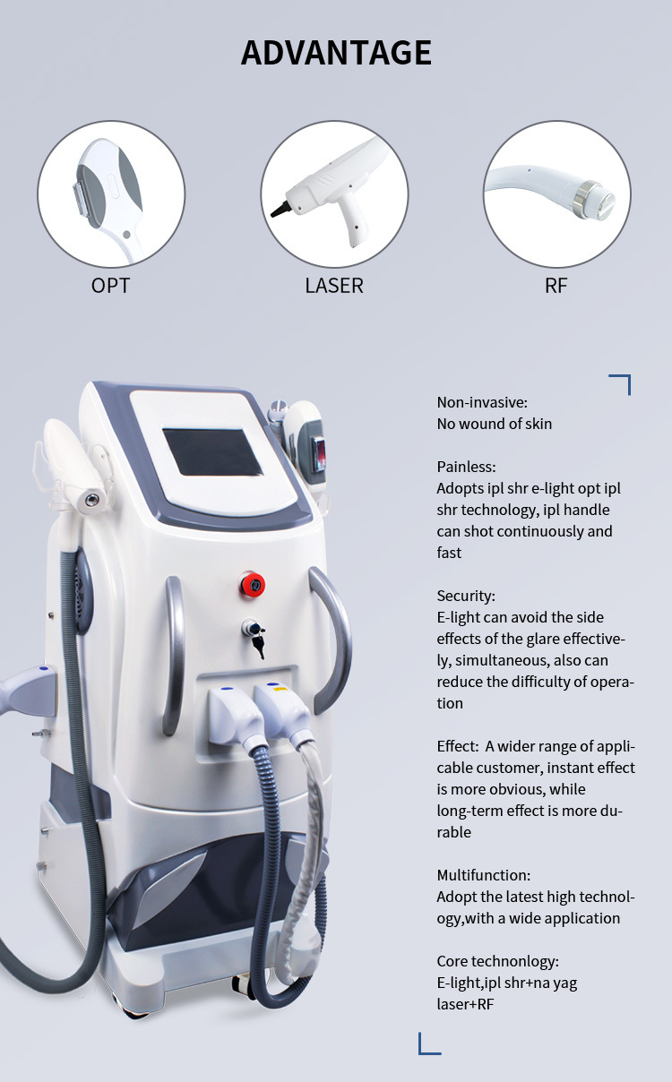 Multi-Functional Laser RF Elight IPL Facial Lifting Skin Care Machine Hair Removal Beauty Equipment