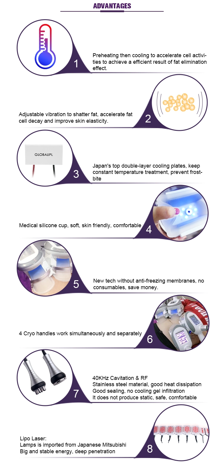 New Technology Fat Freezing & Heating Device Cryotherapy Treatment Machine