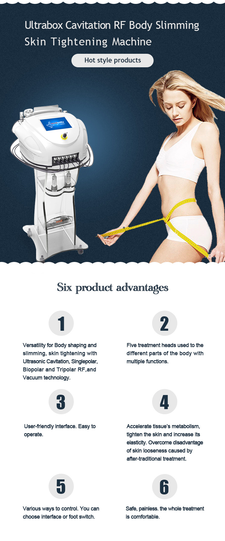 New Products Portable Home Ultrasound Weight Loss Slimming System Cavitation Vacuum RF Machine