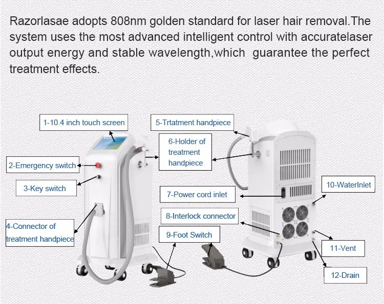 Medical Best Diode Laser 810 Nm for Hair Removal Diodo Laser Machine
