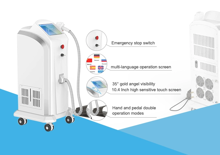 One Handle Combines 755+808+1064nm 3 Wavelength Diode Laser Permanent Hair Removal