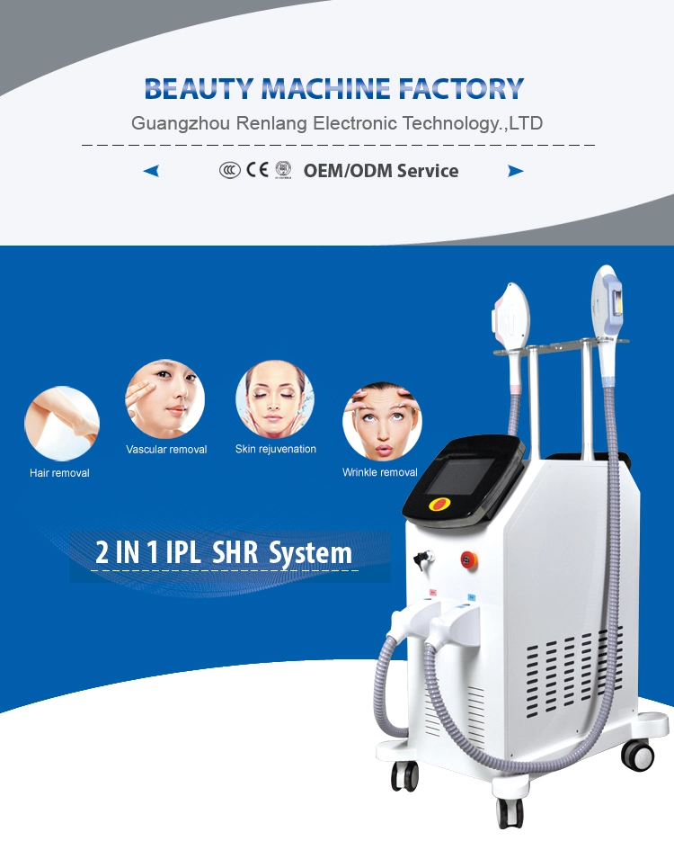 IPL Shr System Dual Hair Removal Handle Skin Rejuvenation Machine