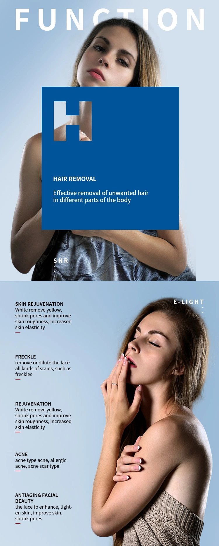 2019 New Design E-Light Shr Opt/IPL Hair Removal Skin Care Beauty Equipment