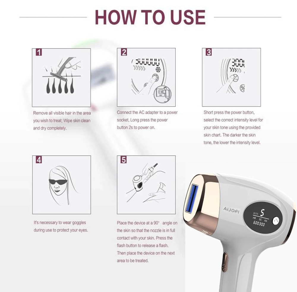 Electric Epilator Face Laser Hair Removal Device for Women Home Use IPL Machine