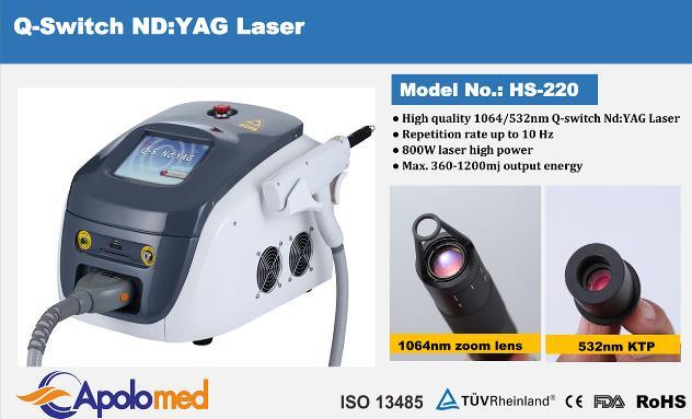 Q-Switched ND: YAG Laser Tattoo Removal and Pigmentation Device