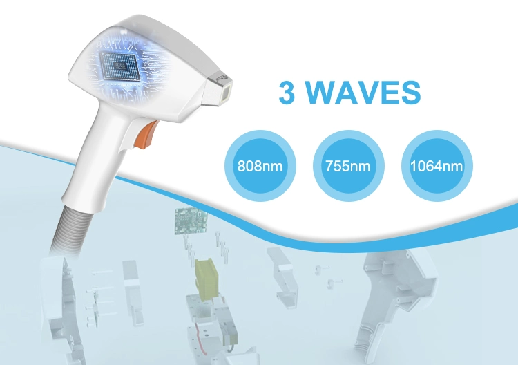 One Handle Combines 755+808+1064nm 3 Wavelength Diode Laser Permanent Hair Removal