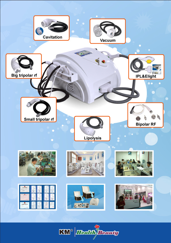 Ultrasound Cavitation+RF Multifunctional Body Slimming Machine with IPL RF Elight