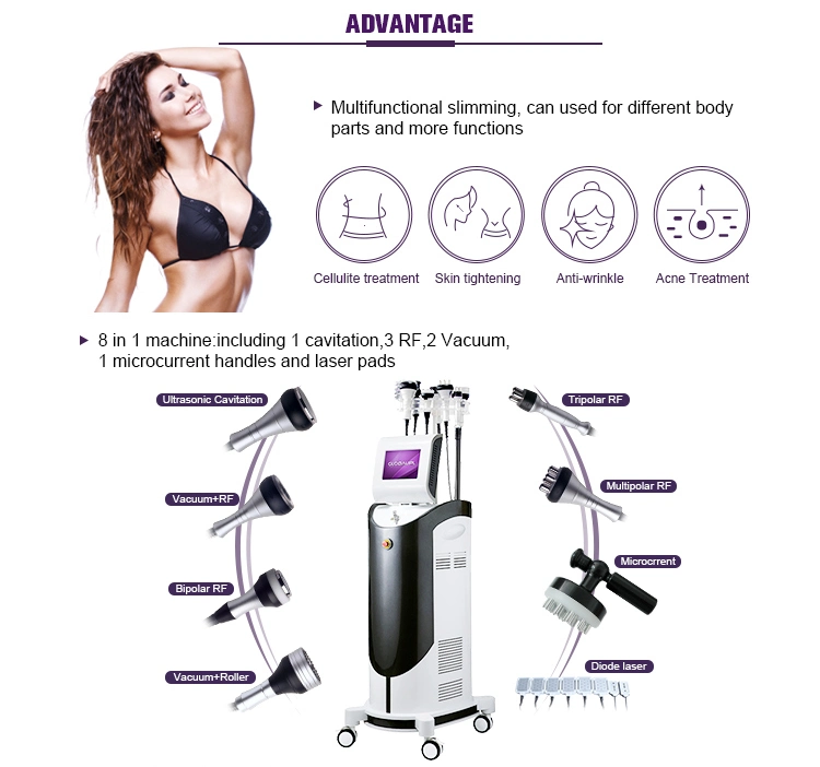 7h Vacuum Cavitation RF Laser Body Slimming Machine Vacuum Therapy Machine