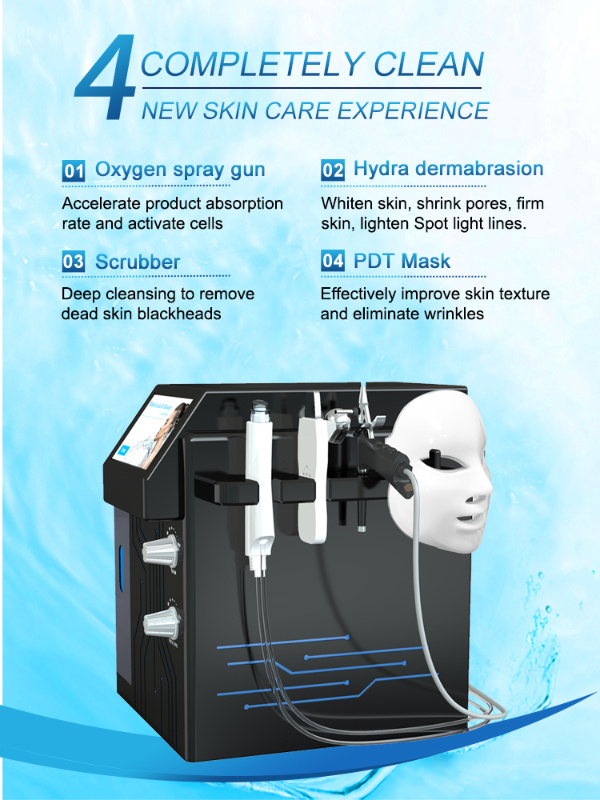 Portable 4 in 1 3D PDT Maks Hydra Facial Multi Beauty Machine