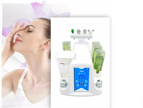 5 in 1 Ultrasonic Skin Scrubber H2O2 Bubble Face Cleaning Water Facial Machine
