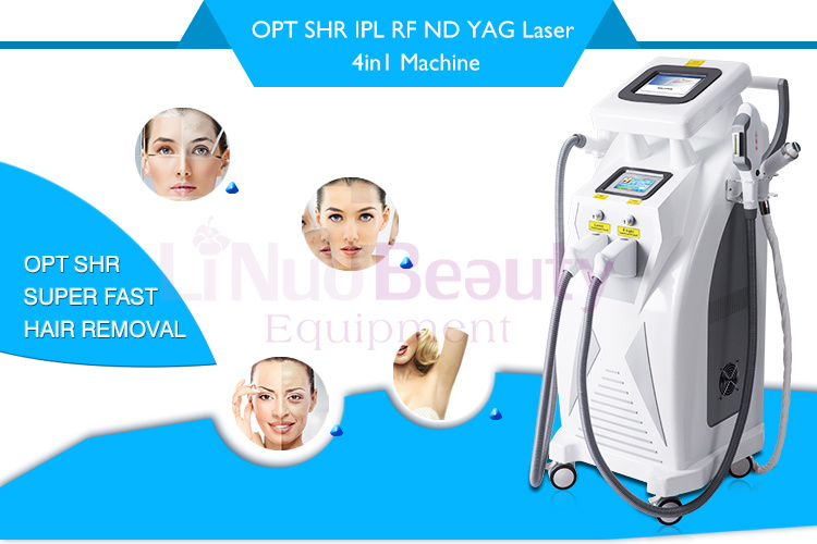 E Light IPL RF ND YAG Laser 4 in 1 Multifunction Beauty Equipment