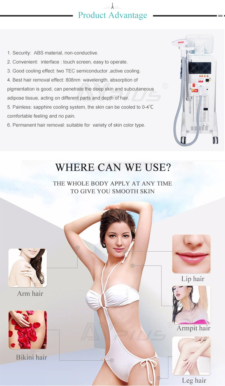 808nm Diode Laser Hair Removal Shr Sapphire Hair Removal Laser