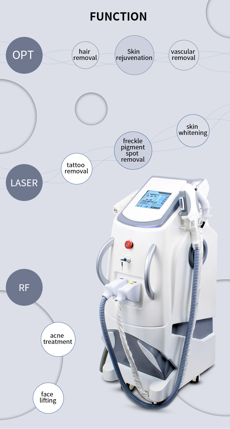 Certifications Multi-Functional Laser RF IPL Facial Lifting Skin Care Hair Removal Beauty Equipment