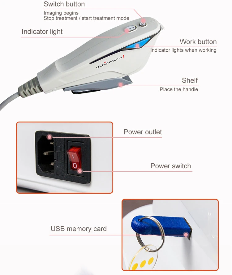 Portable 3D Hifu Equipment with 12 Lines for Skin Care Wrinkle Removal