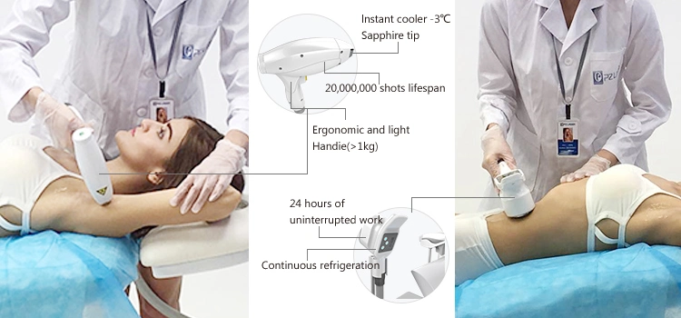 Pzlaser Best Painless High Technology Gentlease 808 Soprano Diode Laser Hair Removal Machine with Big Spot Size