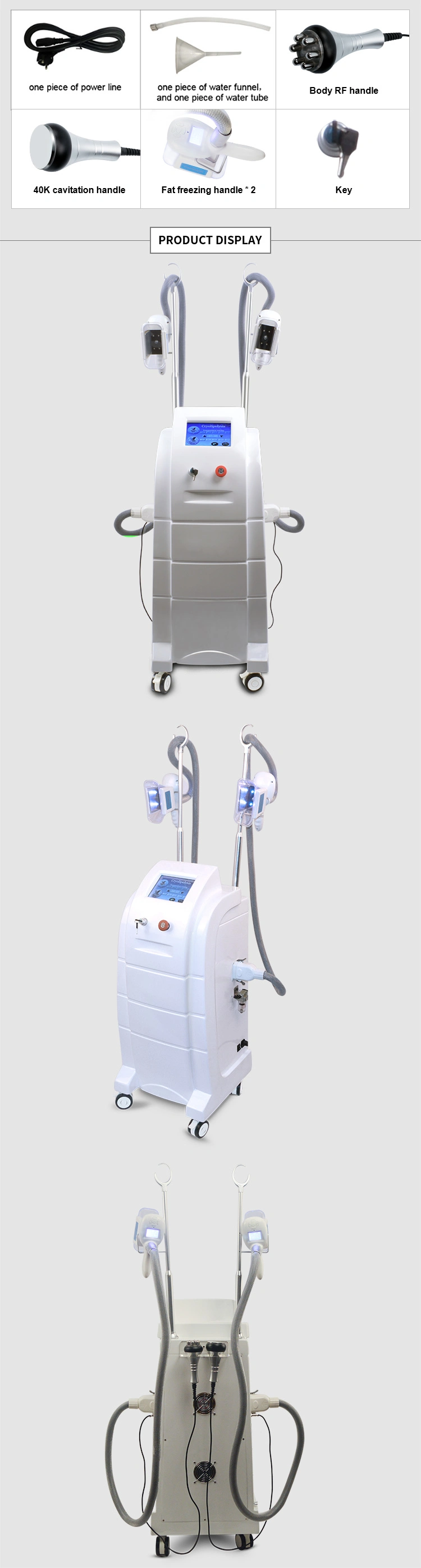 Hot Sale Cryolipolysis 3 in 1 Slimming Machine Cavitation RF Salon Home Use Beauty Machine