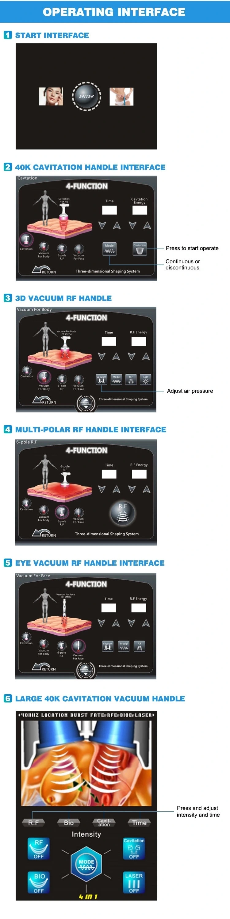 Vela Shape V10 Cavitation RF Vacuum Roller Bio Laser Slimming Machine