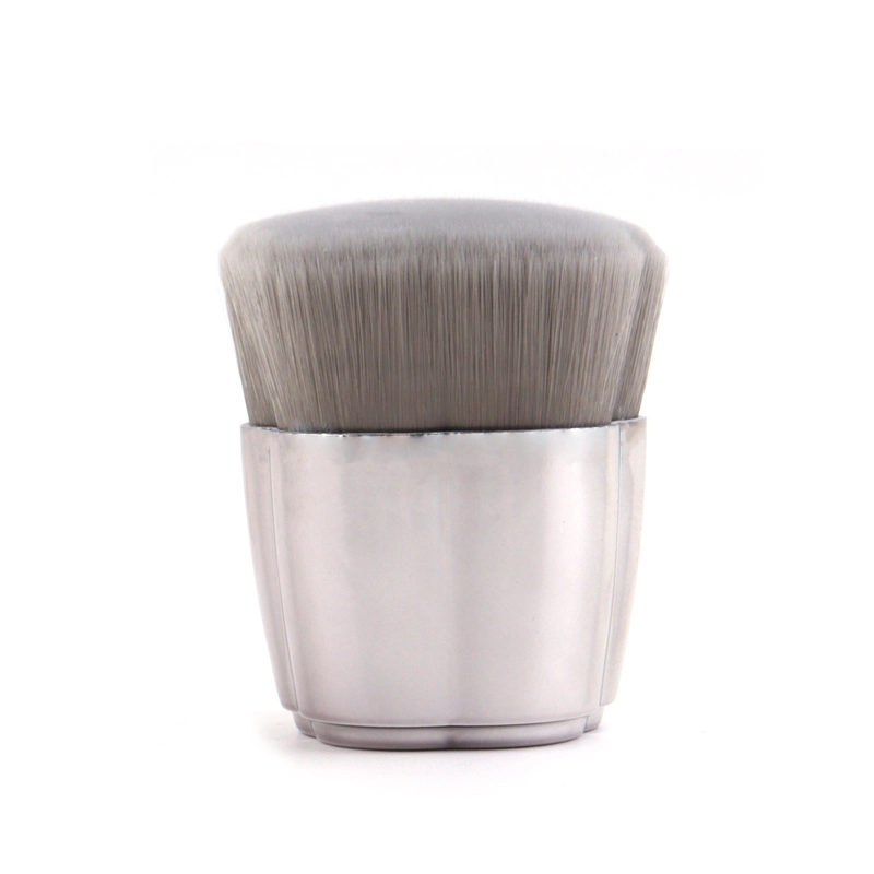 Plating Shiny Cool Gray Flower Shape Foundation Makeup Brush Travel Size