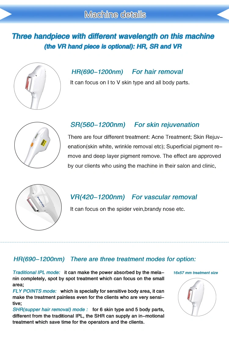 Shr Skin Rejuvenation IPL Laser Hair Removal Vertical IPL Equipment