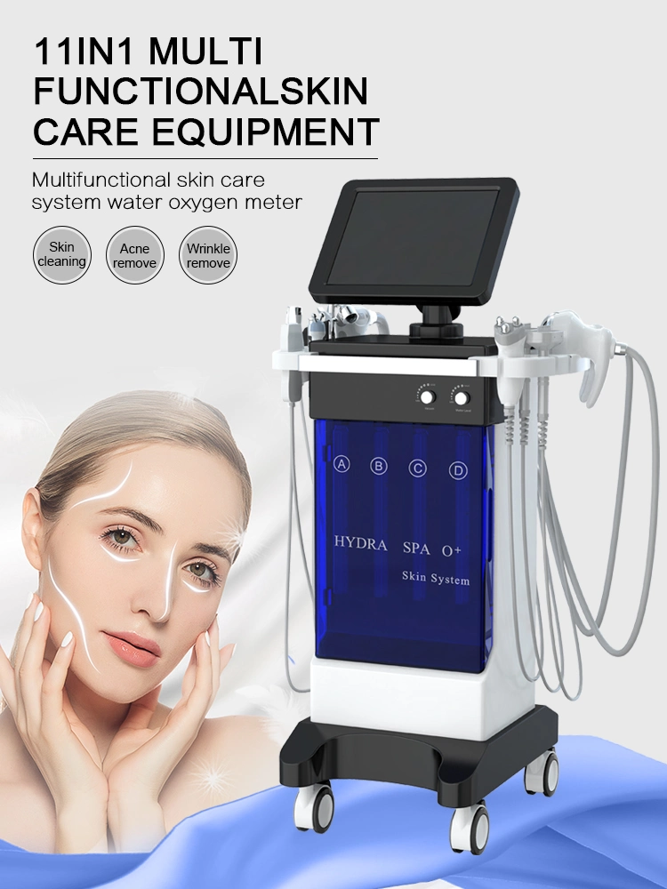 Multifunction Hydra Facial H2O2 Hydrogen Jet Peel Oxygen Face Skin Cleaning SPA Machine Macchina Pelle Viso with Tips