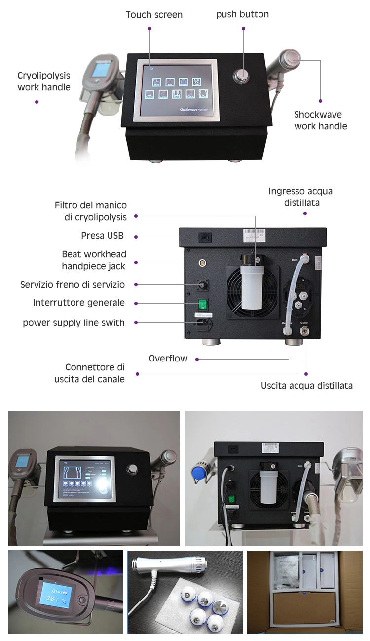 Pain Relief Shock Wave Therapy Equipment Device and Fat Freezing Equipment 2 in 1