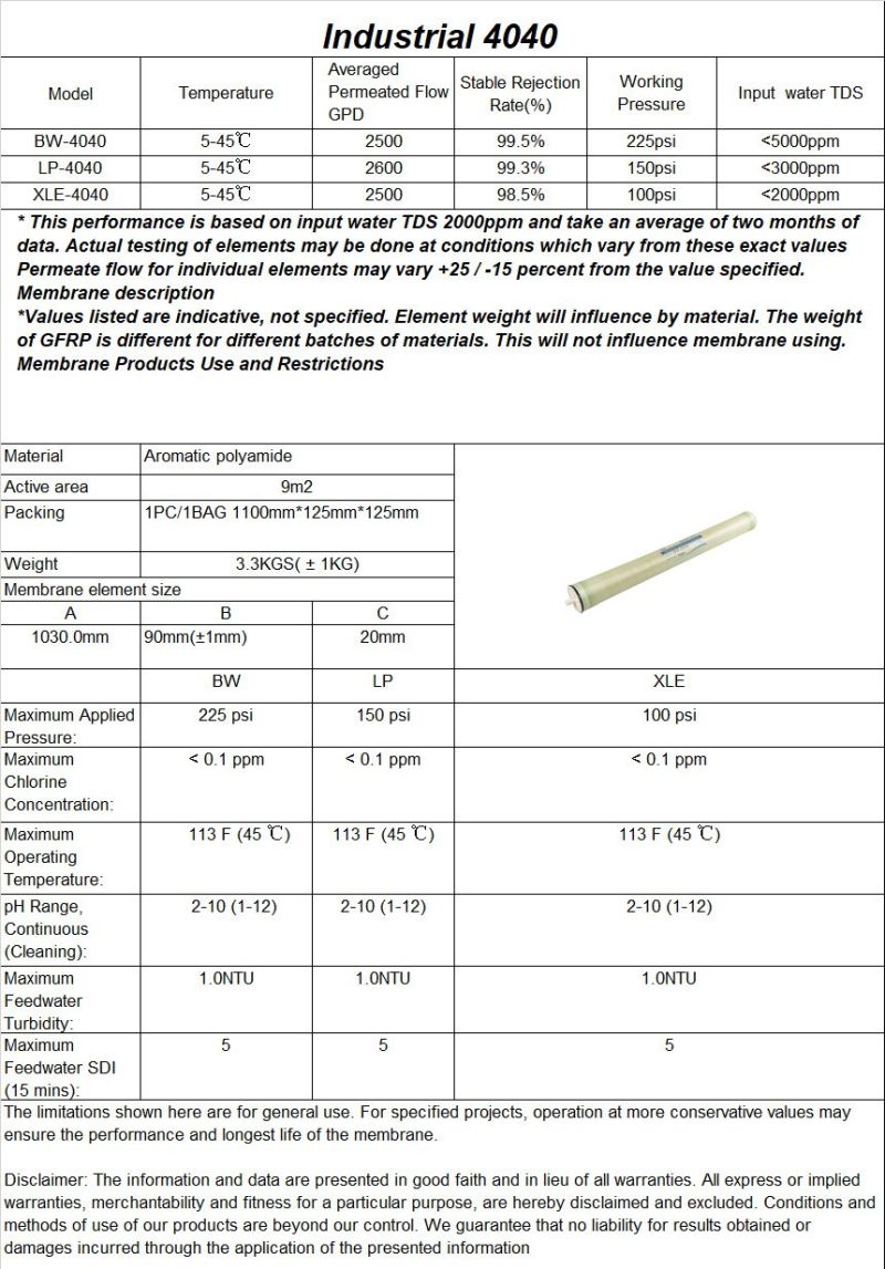 Water Treatment System Water Filter Membrane for Healthy Water