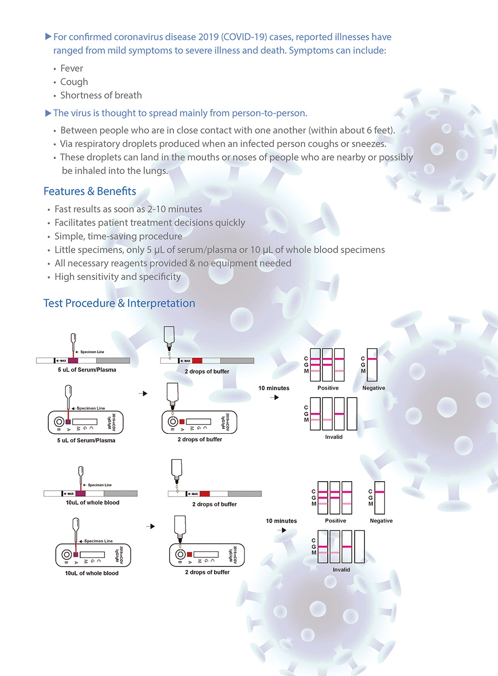 General Chemical Testing Vitros Reagent Detector 2019 Virus Rapid Test Kit