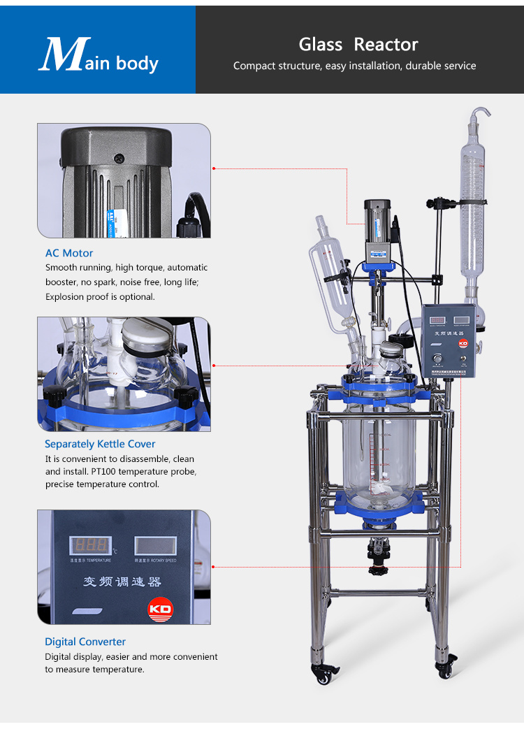 Chemistry Laboratory Double Jacket Pyrolysis Reactor Price