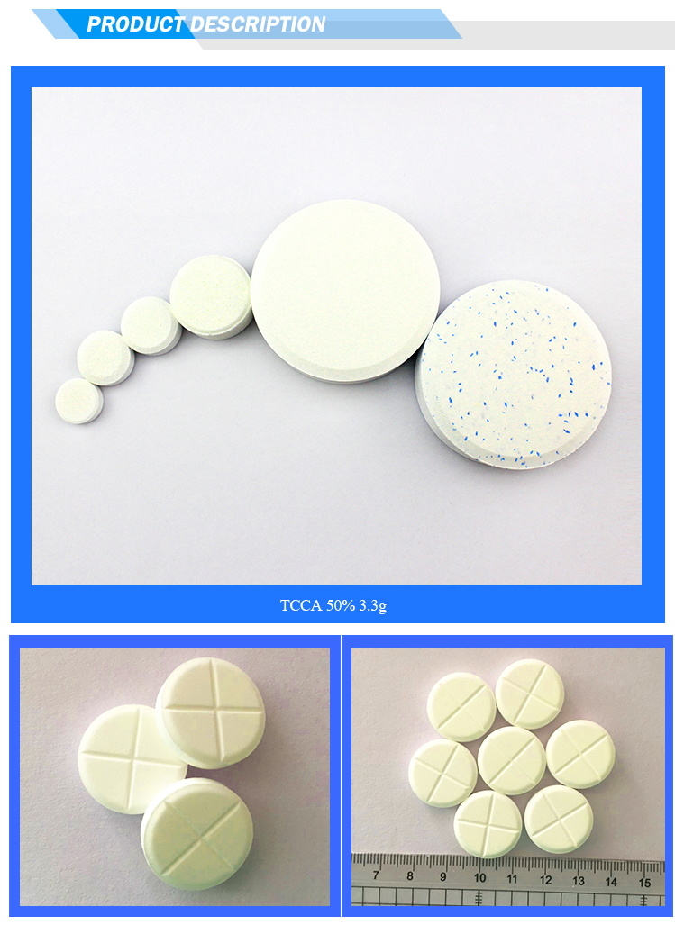 water treatment Trichloroisocyanuric Acid Trichloro Acid Swimming Pool Chlorine Disinfect Effervescent Tablet