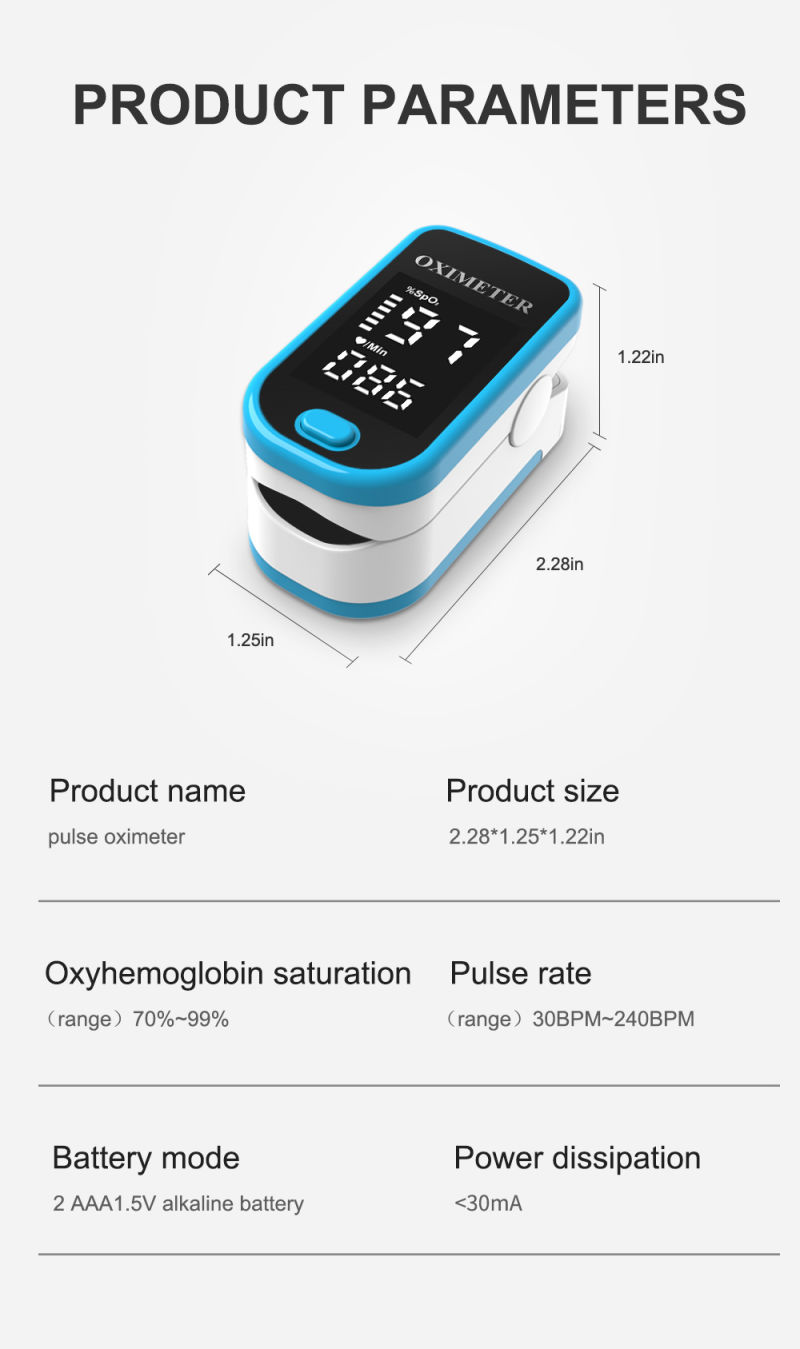 Pulsioximetro Fingertip Pulse Oximetro Blood Oxygen Test Equipment
