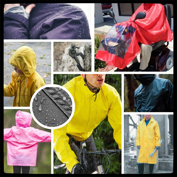 Fashion Clear Rain Poncho with Hood Waterproof Rain Jackets