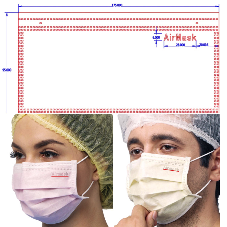 3 Ply Non Woven Protective Breathable Pleated Procedure Sanitary Disposable Earloop Hygiene Face Mask